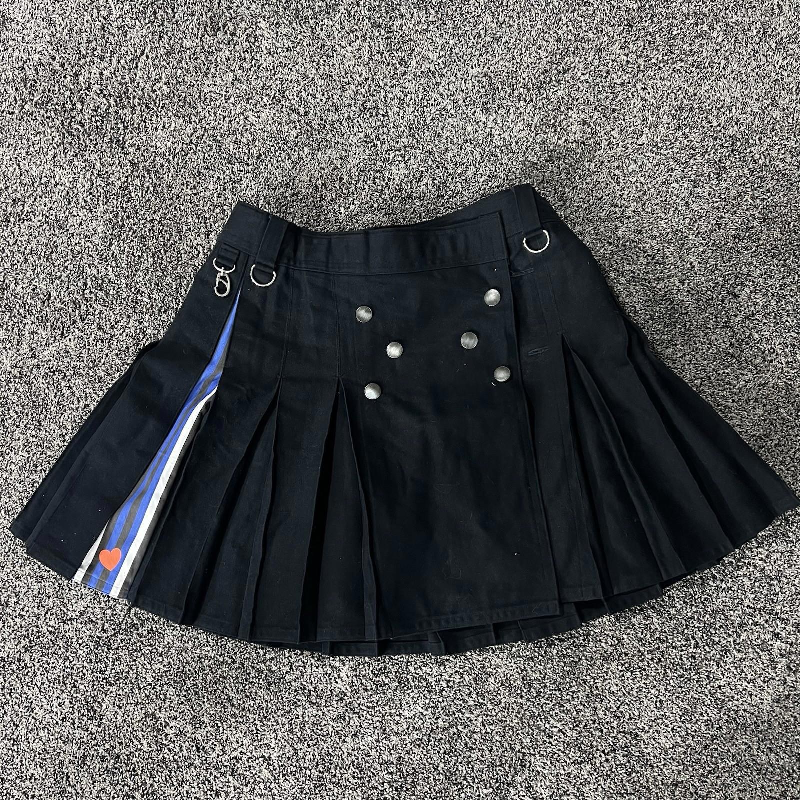 Alt.Kilt Black With Blue Accent And Heart Size 38 Length 22in.